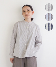 【nofl】今治ストライプスタンドカラーシャツ