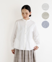 nofl 今治ヘリンボーンスタンドカラーシャツ