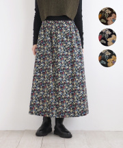 nofl コーデュロイ小花柄Aラインスカート