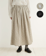 完売　センソユニコ 芽風 水玉　ドット　刺繍　カットソー　リネン 完売 センソユニコ 芽風 水玉 ドット 刺繍 カットソー リネン