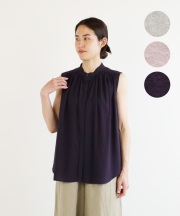 nofl 綿ローンノースリーブブラウス