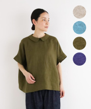 nofl リトアニアリネンシャツカラーブラウス