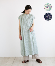 nofl コットン鳥と実プリントワンピース