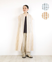 nofl リップルストライプギャザーワンピース