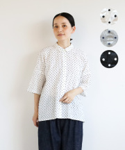 nofl リップルドットちび襟ブラウス