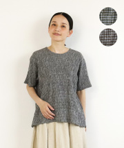 nofl 高島ちぢみクルーネックブラウス