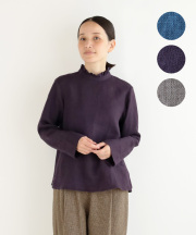 nofl リトアニアリネン後ろあきブラウス