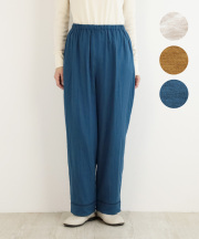 nofl コットンガーゼオリーブオイル仕上げペチパンツ