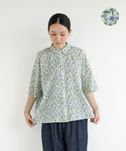 nofl コットンプリントちび襟ブラウス