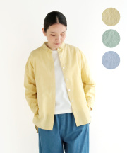 nofl コットンダブルワッシャーオリーブオイル仕上げワイドシャツ