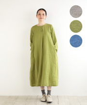 nofl リトアニアリネンフロントタックワンピース