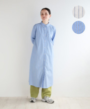 nofl スーピマコットンストライプシャツワンピース