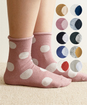 homie コットンリネンドットソックス