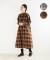 nofl コットン起毛チェックシャツワンピース