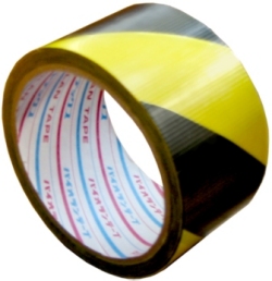 トラ模様粘着テープ TT06YB　送料無料！（50mm幅×25m巻　60個/セット）