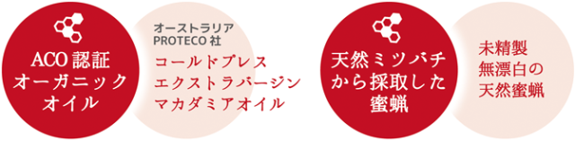マカダミアオイルとみつろうのクリーム マカダミアオイルとみつろうのクリームはオイルと蜜蝋だけです