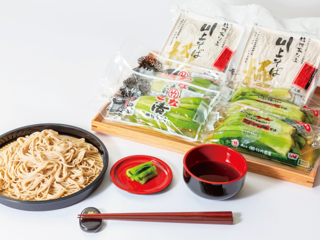 竹内農産 信州本生そば「極」と野沢菜詰合せ