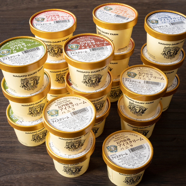 A-4】長門牧場アイスクリームセット（120ml×20個）