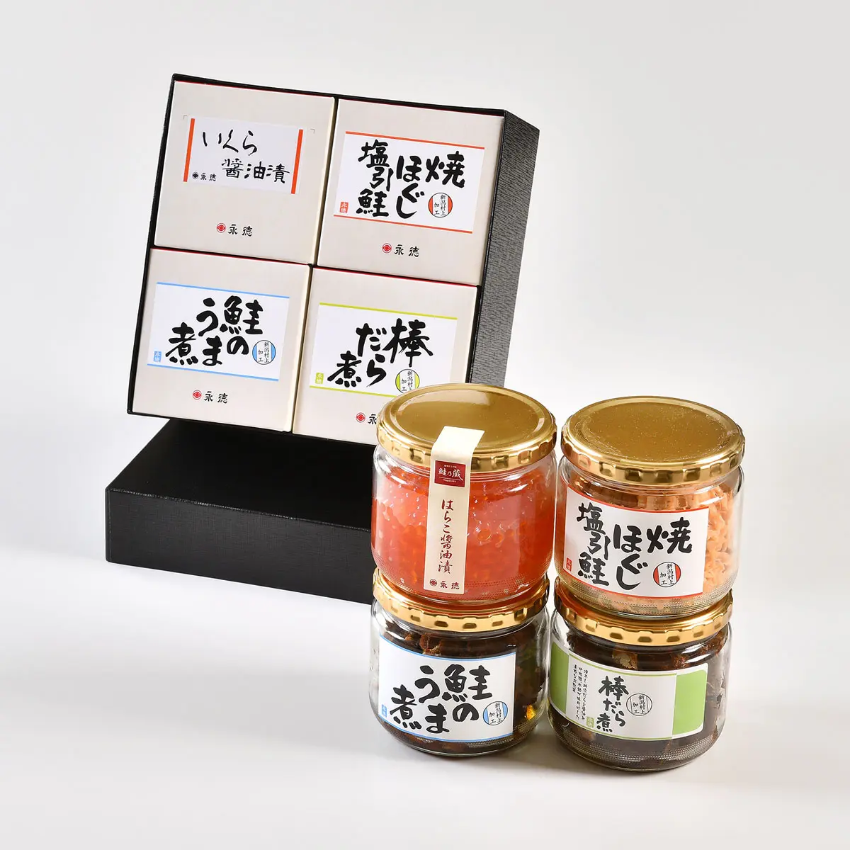 大瓶詰合せ4品 Bセット | 新潟 村上 塩引鮭(塩引き鮭)の通販 永徳 鮭乃蔵