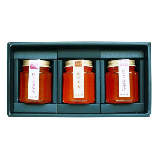 瓶詰合せ 桔梗 (いくら醤油漬・塩いくら) | 新潟 村上 塩引鮭(塩引き鮭