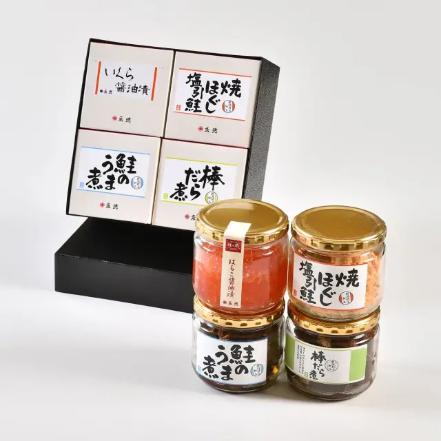 大瓶詰合せ4品 Bセット | 新潟 村上 塩引鮭(塩引き鮭)の通販 永徳 鮭乃蔵