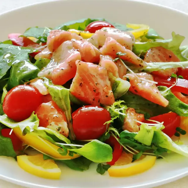 お手軽サーモン バジルオイル