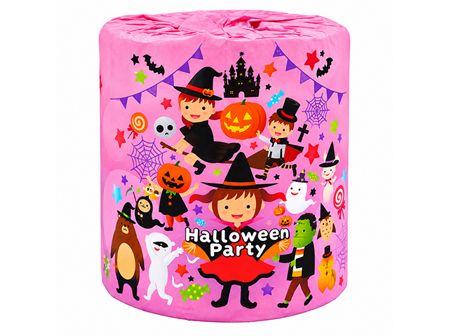販促用トイレットペーパー ハロウィンパーティー ダブル30M 個包装100個