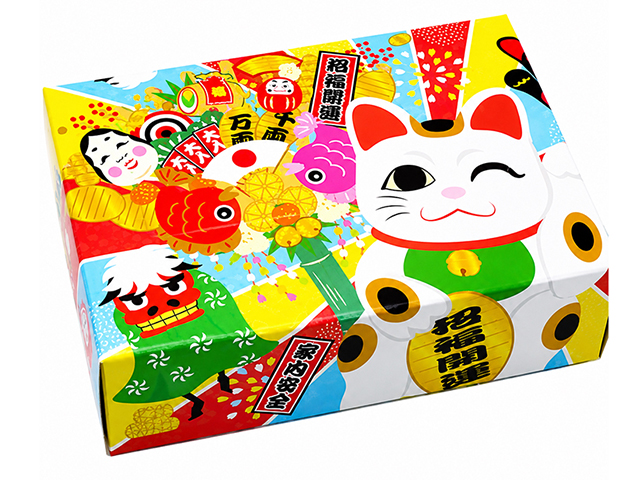年末年始 販促用 開運縁起ティッシュ20W 100箱