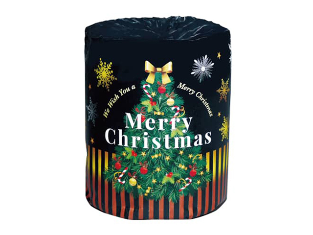 クリスマス 販促用 トイレットペーパー クリスマスロール ダブル30m 個包装100個