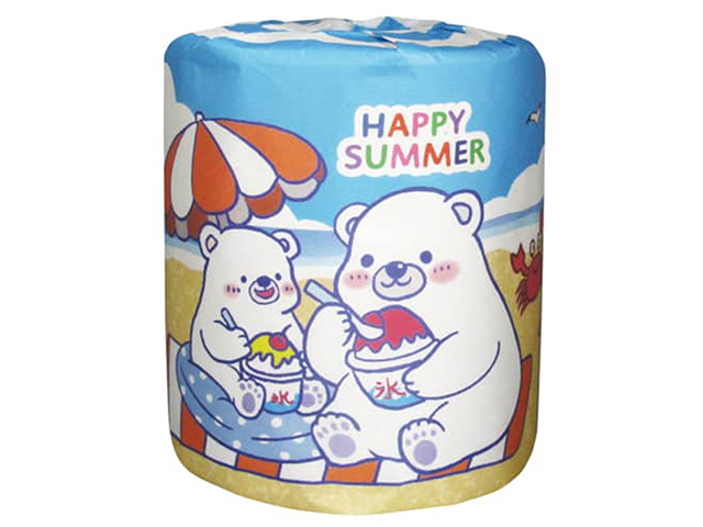 販促用トイレットペーパー HAPPY SUMMER 個包装100個 ダブル30m