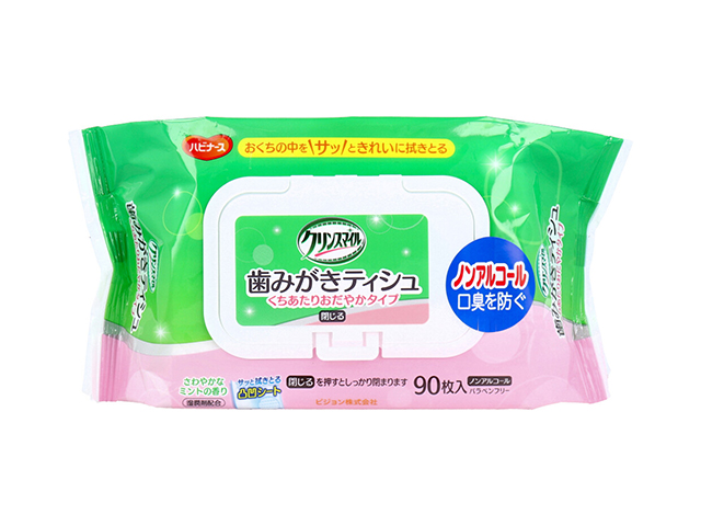 ピジョン ハビナース歯みがきティシュ くち当たりおだやかタイプ ノンアルコール 90枚入Ｘ10P