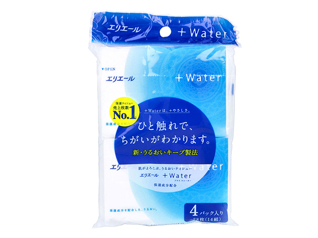 リエール ＋Ｗａｔｅｒ（プラスウォーター）ポケットティシュー14W ４パック入Ｘ30個
