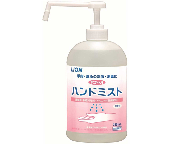消毒用アルコール ライオン 業務用 手指消毒剤 サニテートA ハンドミスト 本体 750mlＸ6本
