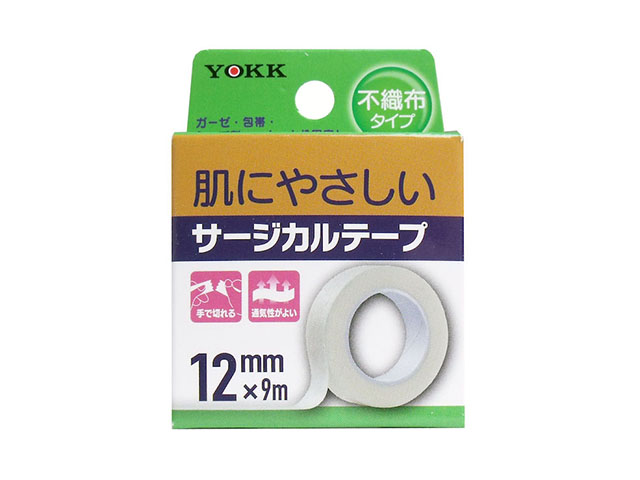 医療用テープ ヨック サージカルテープ 不織布タイプ 12mm×9m 100個
