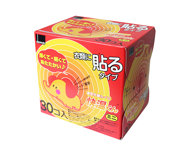 使い捨てカイロ オカモト 衣類に貼るタイプ 遠赤外線カイロ 快温くん ミニ 30個Ｘ10箱