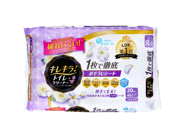大王製紙 エリエール キレキラ トイレクリーナー クリーンフローラルの香り 詰替用10枚入り 2パックＸ10個