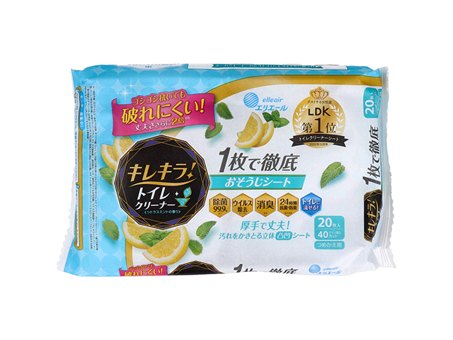 大王製紙 エリエール キレキラ トイレクリーナー シトラスミントの香り 詰替用10枚入り 2パックＸ10個