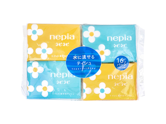 水に流せるポケットティシュ ネピア ネピネピ10W 16個入りＸ20パック