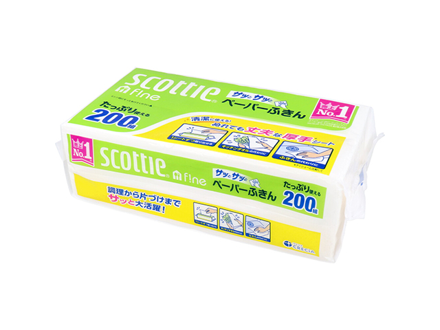 キッチンペーパー スコッティ ペーパーふきん サッとサッと 200組Ｘ15パック