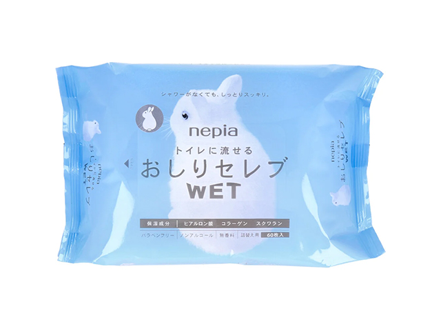 ノンアルコールウエットティッシュ ネピア トイレに流せるおしりセレブＷＥＴ 詰替用 60枚入りＸ10個