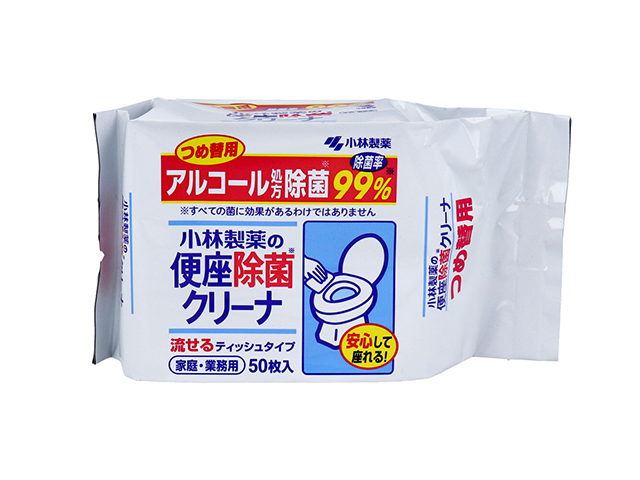 小林製薬 トイレに流せる便座除菌クリーナー 家庭・業務用 流せるティッシュタイプ 詰替用 50枚入りＸ10個