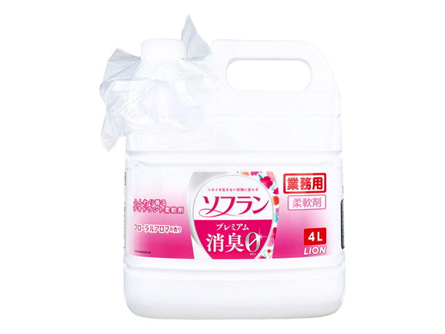 柔軟仕上げ剤 ライオン 業務用ソフラン プレミアム消臭柔軟剤 フローラルアロマの香り 4L