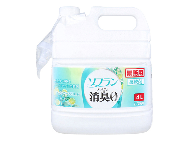 柔軟仕上げ剤 ライオン 業務用ソフラン プレミアム消臭柔軟剤 フレッシュグリーンアロマの香り 4L