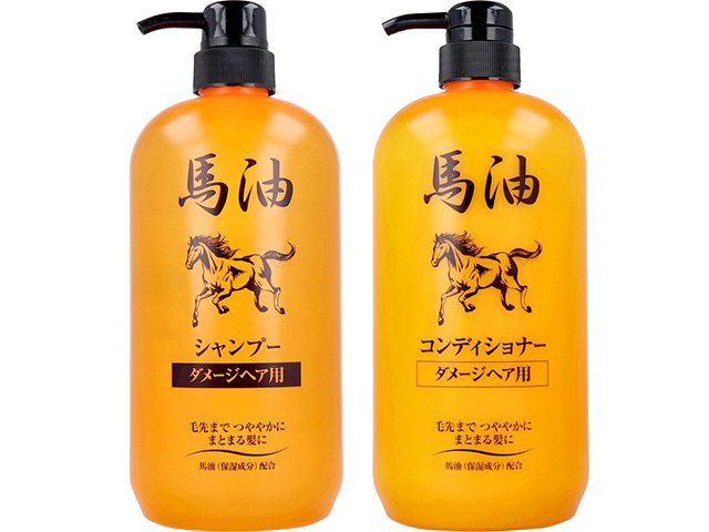 ジュンラブ 馬油シャンプー＋コンディショナー 1000mLセット ダメージヘア用 フルーティフローラルの香り