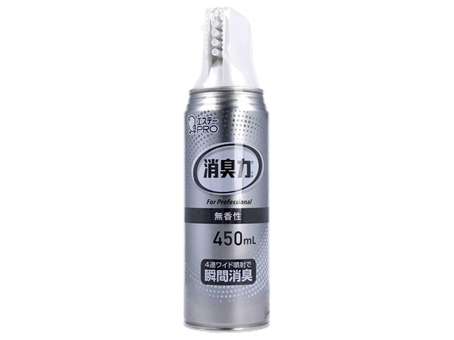 業務用消臭剤 エステー 消臭力 消臭スプレー ワイドスプレー 4連ワイド噴射 無香性 450mL X5本