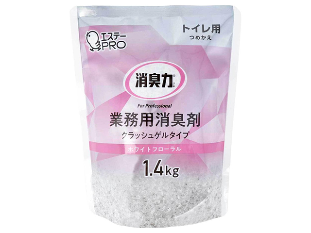 業務用消臭剤 エステー 消臭力 クラッシュゲルタイプ トイレ用 ホワイトフローラルの香り 詰替用 1.4kg X4パック