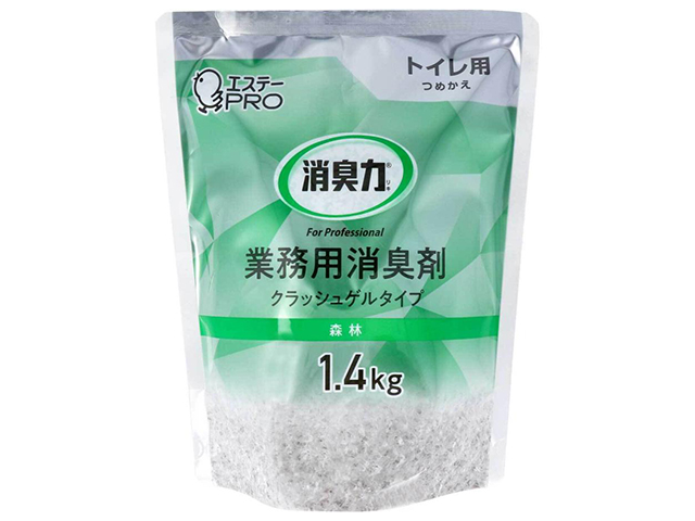 業務用消臭剤 エステー 消臭力 クラッシュゲルタイプ トイレ用 森林の香り 詰替用 1.4kg X4パック