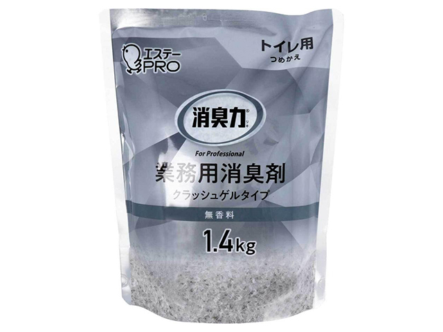業務用消臭剤 エステー 消臭力 クラッシュゲルタイプ トイレ用 無香料 詰替用 1.4kg X4パック