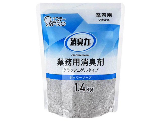 業務用消臭剤 エステー 消臭力 クラッシュゲルタイプ 室内用 シャワーソープの香り 詰替用 1.4kg X4パック
