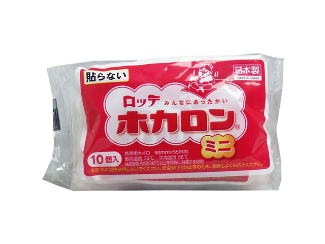 使い捨てカイロ ロッテ ホカロン 貼らないカイロ ミニサイズ 9時間用 10個入り X8パック